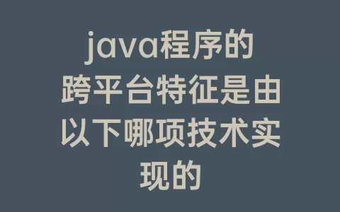 java程序的跨平台特征是由以下哪项技术实现的