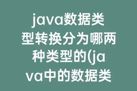 java数据类型转换分为哪两种类型的(java中的数据类型转换分为)