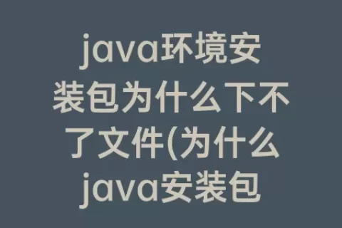 java环境安装包为什么下不了文件(为什么java安装包打不开)