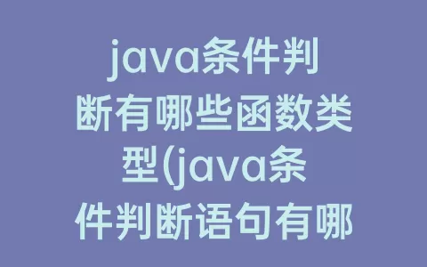 java条件判断有哪些函数类型(java条件判断语句有哪些)