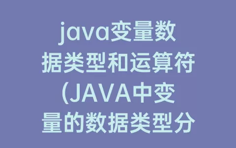 java变量数据类型和运算符(JAVA中变量的数据类型分为)