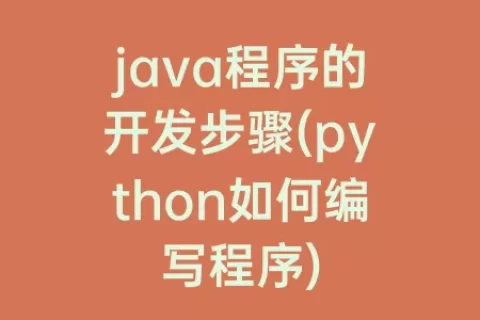 java程序的开发步骤(python如何编写程序)