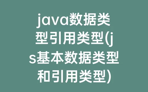 java数据类型引用类型(js基本数据类型和引用类型)