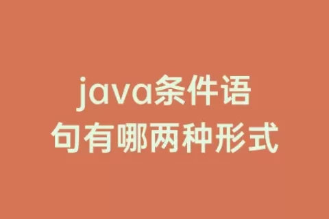 java条件语句有哪两种形式