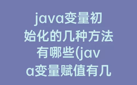 java变量初始化的几种方法有哪些(java变量赋值有几种方法)