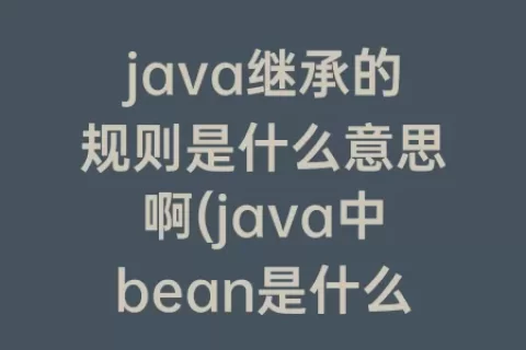 java继承的规则是什么意思啊(java中bean是什么意思)