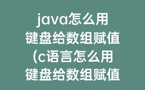 java怎么用键盘给数组赋值(c语言怎么用键盘给数组赋值)