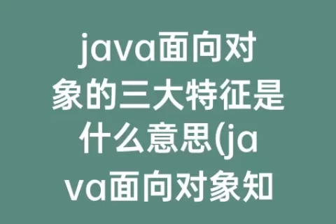 java面向对象的三大特征是什么意思(java面向对象知识点总结)