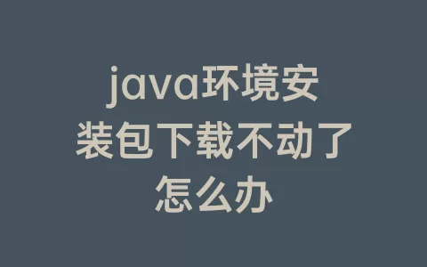java环境安装包下载不动了怎么办
