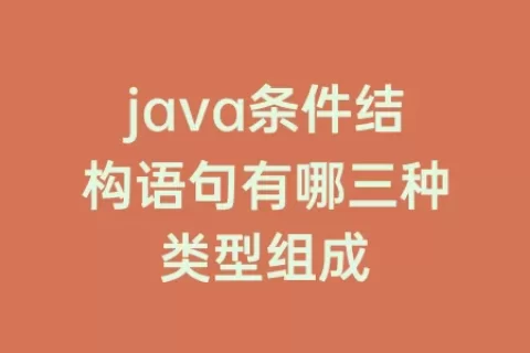 java条件结构语句有哪三种类型组成