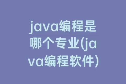 java编程是哪个专业(java编程软件)