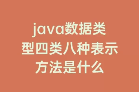 java数据类型四类八种表示方法是什么