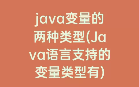 java变量的两种类型(Java语言支持的变量类型有)