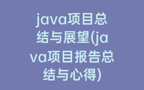 java项目总结与展望(java项目报告总结与心得)