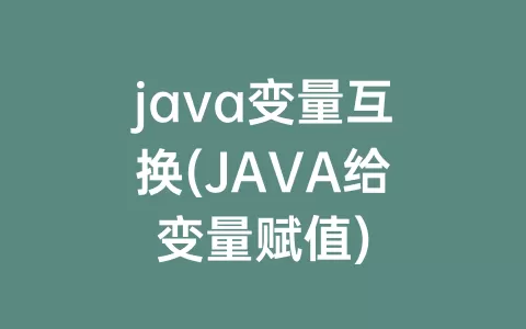 java变量互换(JAVA给变量赋值)