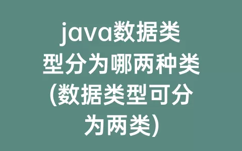 java数据类型分为哪两种类(数据类型可分为两类)