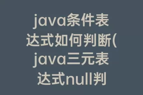 java条件表达式如何判断(java三元表达式null判断)