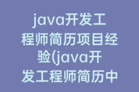java开发工程师简历项目经验(java开发工程师简历中项目怎么写)