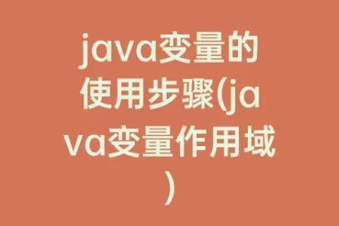 java变量的使用步骤(java变量作用域)