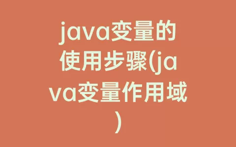 java变量的使用步骤(java变量作用域)