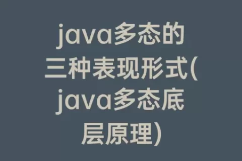 java多态的三种表现形式(java多态底层原理)