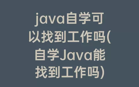 java自学可以找到工作吗(自学Java能找到工作吗)
