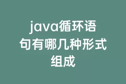 java循环语句有哪几种形式组成