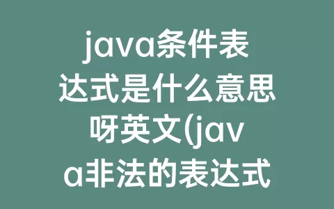 java条件表达式是什么意思呀英文(java非法的表达式开始是什么意思)