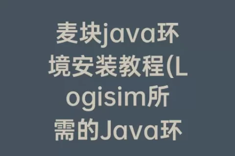 麦块java环境安装教程(Logisim所需的Java环境安装)