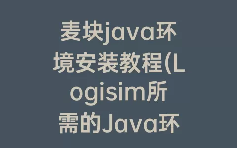 麦块java环境安装教程(Logisim所需的Java环境安装)