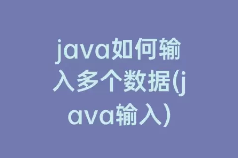 java如何输入多个数据(java输入)