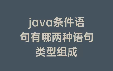 java条件语句有哪两种语句类型组成