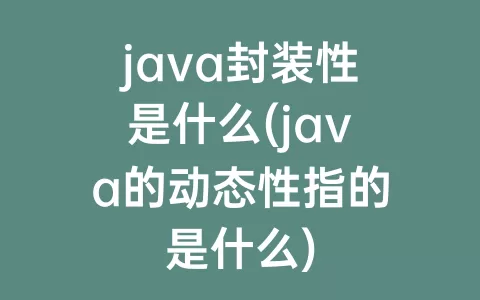 java封装性是什么(java的动态性指的是什么)