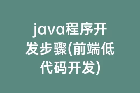 java程序开发步骤(前端低代码开发)
