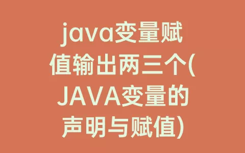 java变量赋值输出两三个(JAVA变量的声明与赋值)