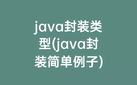 java封装类型(java封装简单例子)