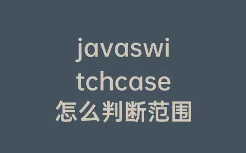 javaswitchcase怎么判断范围