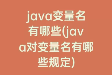 java变量名有哪些(java对变量名有哪些规定)