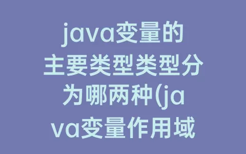java变量的主要类型类型分为哪两种(java变量作用域)