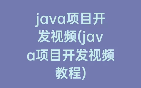 java项目开发视频(java项目开发视频教程)
