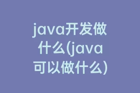 java开发做什么(java可以做什么)