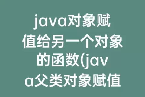 java对象赋值给另一个对象的函数(java父类对象赋值给子类对象)