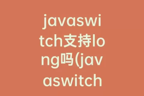 javaswitch支持long吗(javaswitch支持的类型)