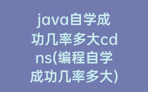 java自学成功几率多大cdns(编程自学成功几率多大)