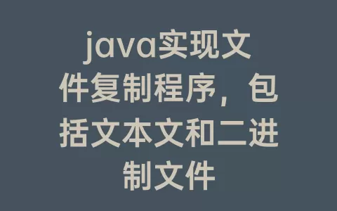 java实现文件复制程序，包括文本文和二进制文件