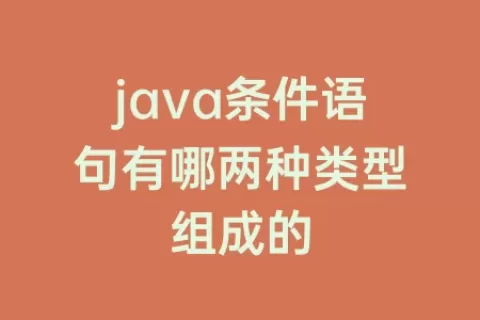 java条件语句有哪两种类型组成的