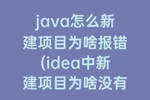 java怎么新建项目为啥报错(idea中新建项目为啥没有java)
