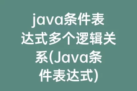 java条件表达式多个逻辑关系(Java条件表达式)