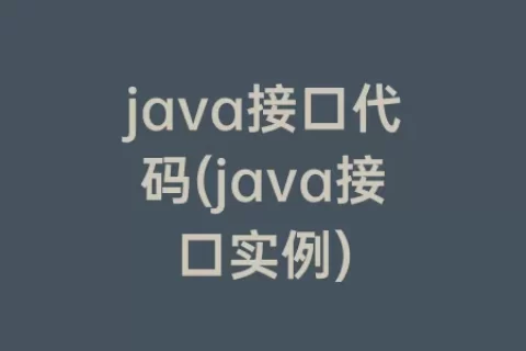 java接口代码(java接口实例)