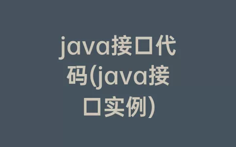 java接口代码(java接口实例)